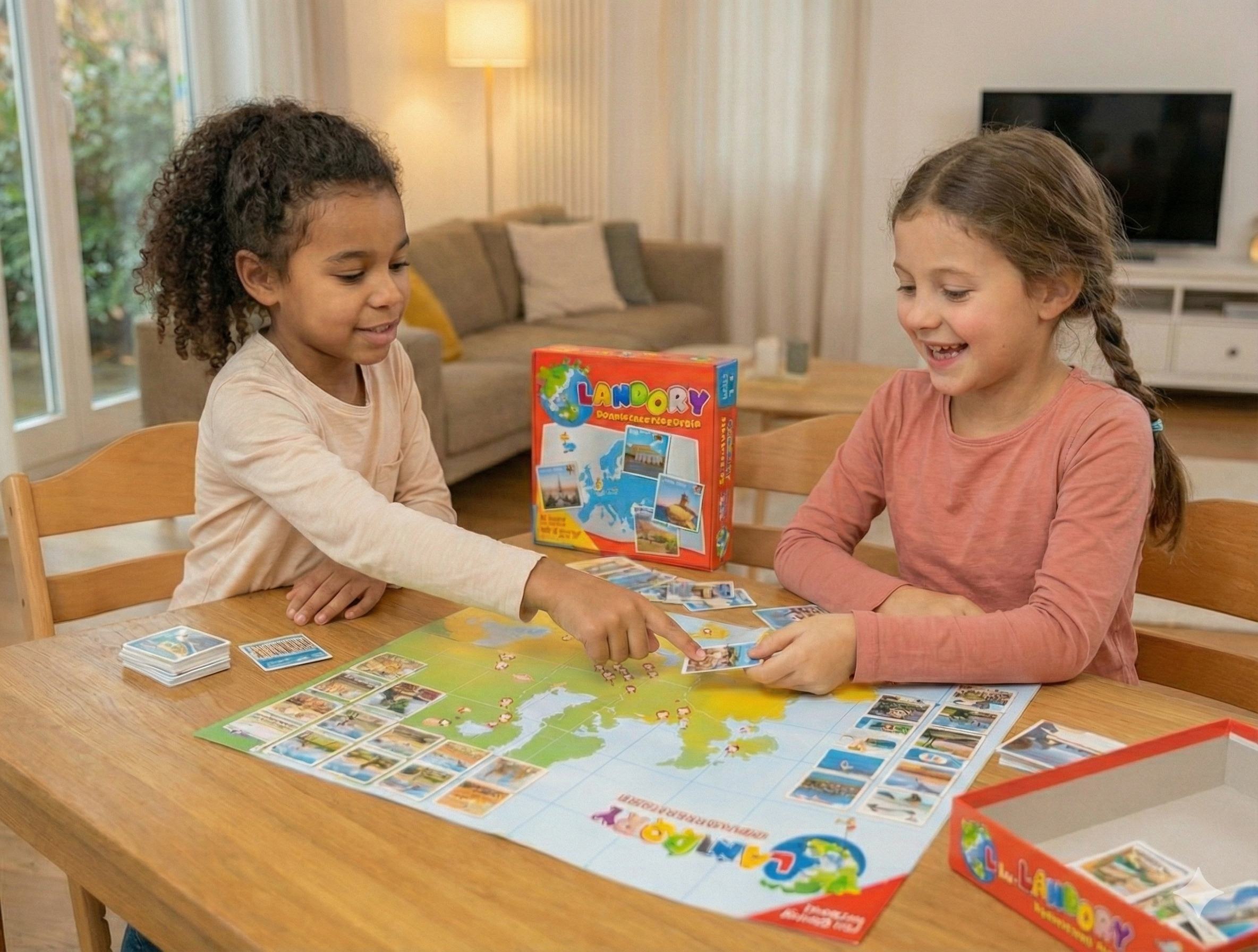 Kinder spielen Landory Memory-Spiel